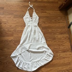 XL Seaspice White Halter Beach Dress